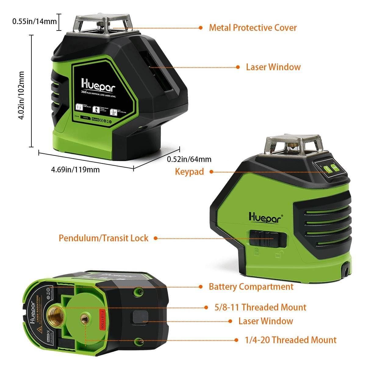 Huepar 621CG Laser Level - Image 6