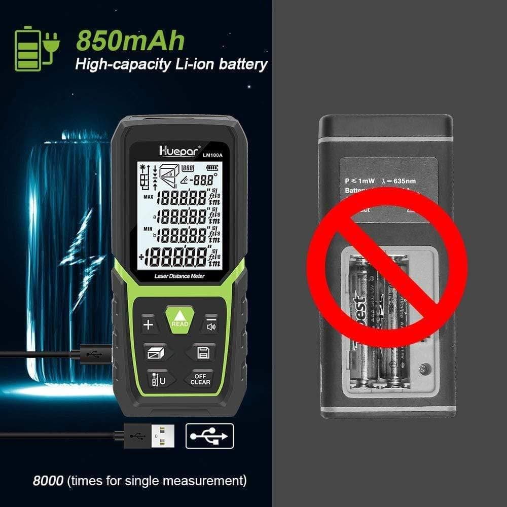 Huepar LM100A - 100M Laser Distance Meter - Image 3