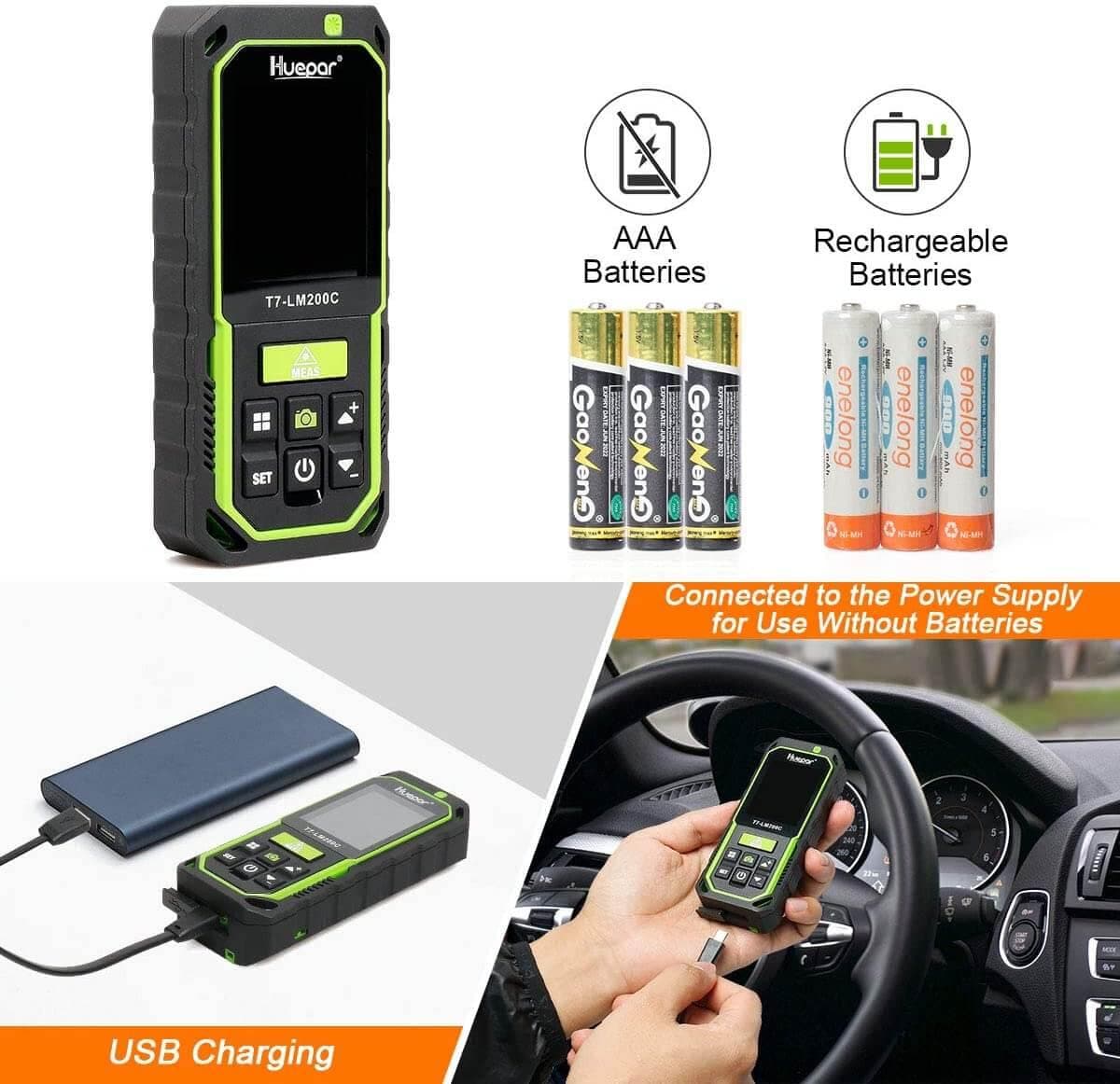 Huepar LM200C - 200M Laser Distance Meter - Image 5