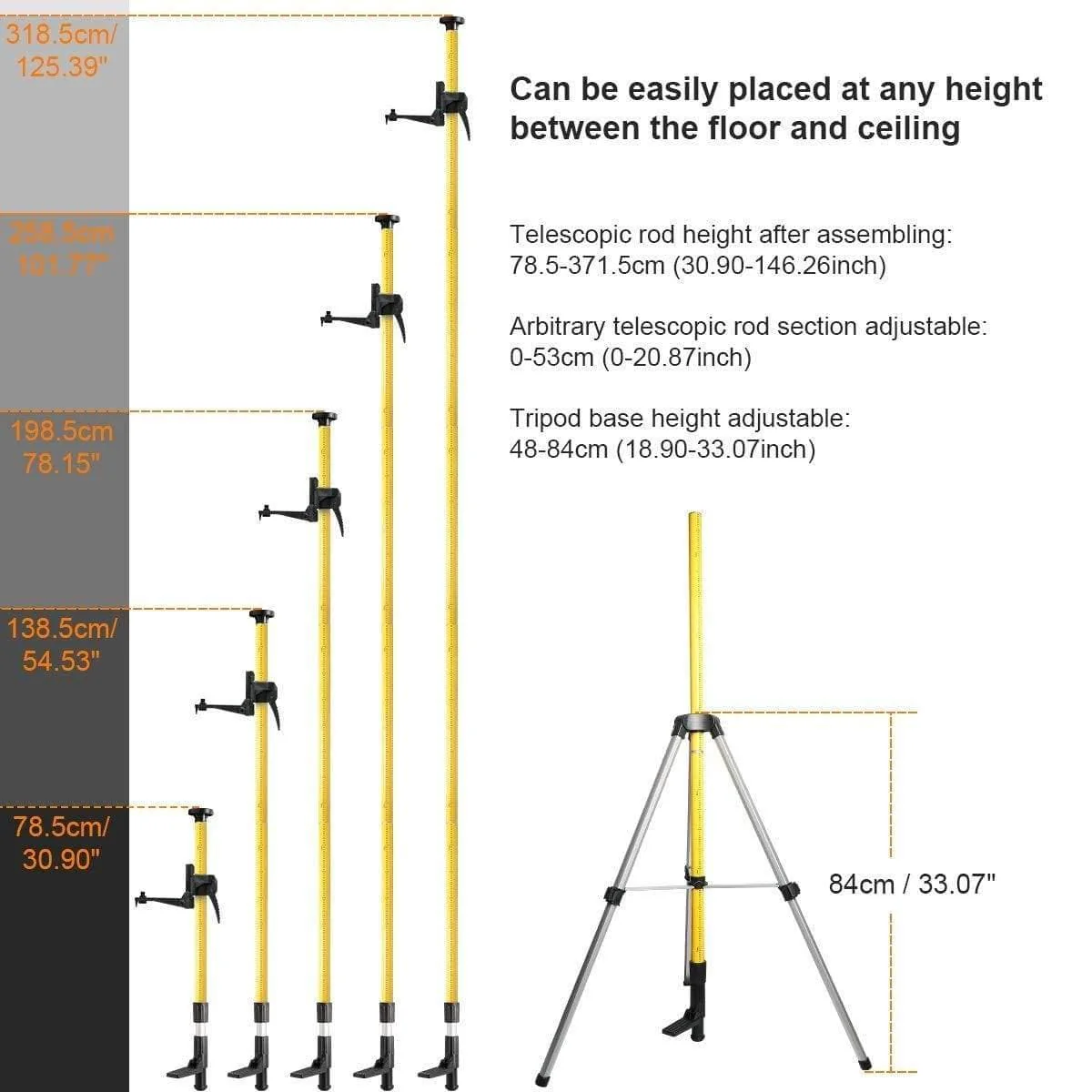 Huepar LP36 - 3.7m/12ft Laser Telescoping Pole - Image 5