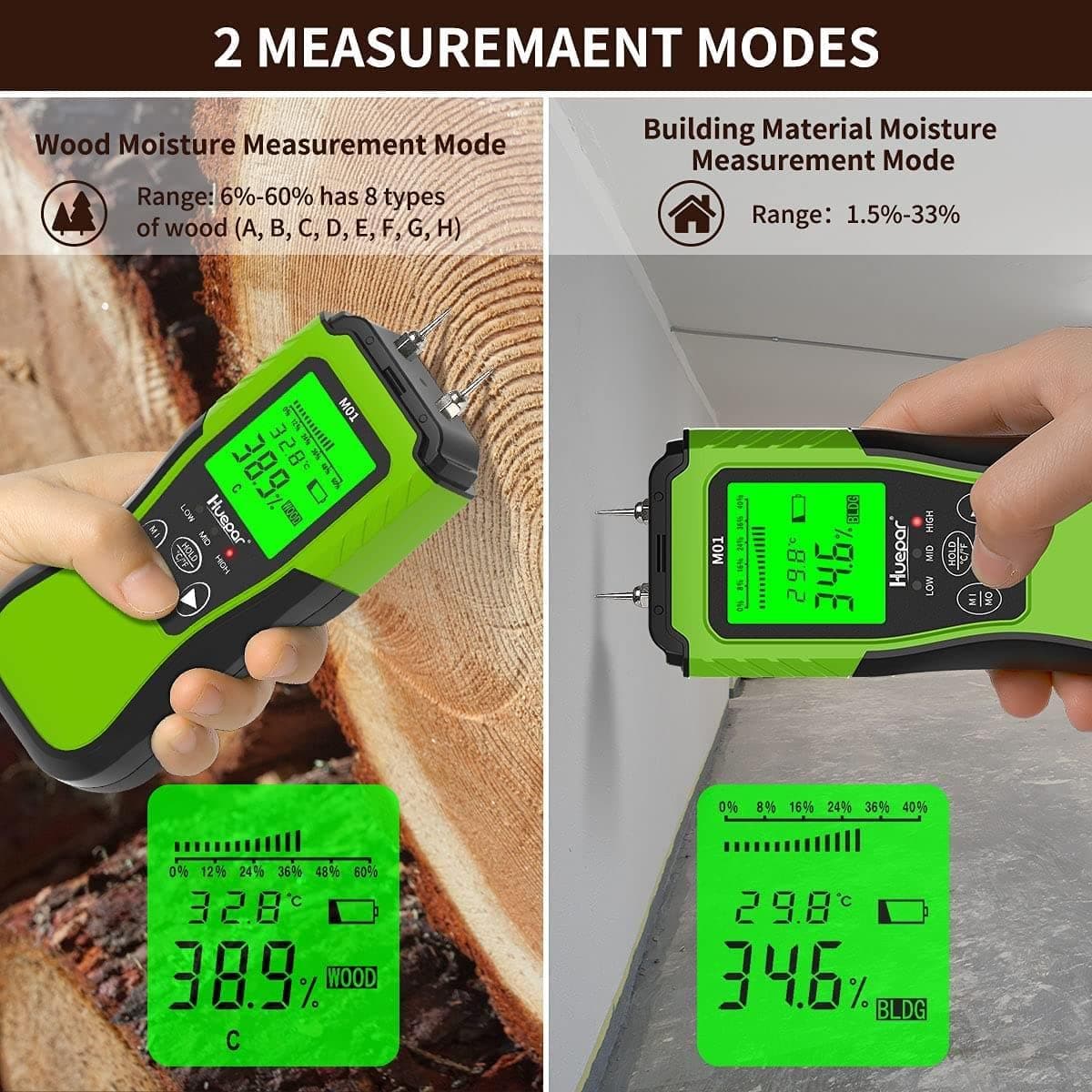 Huepar M01 - Digital Wood Moisture Detector - Image 6