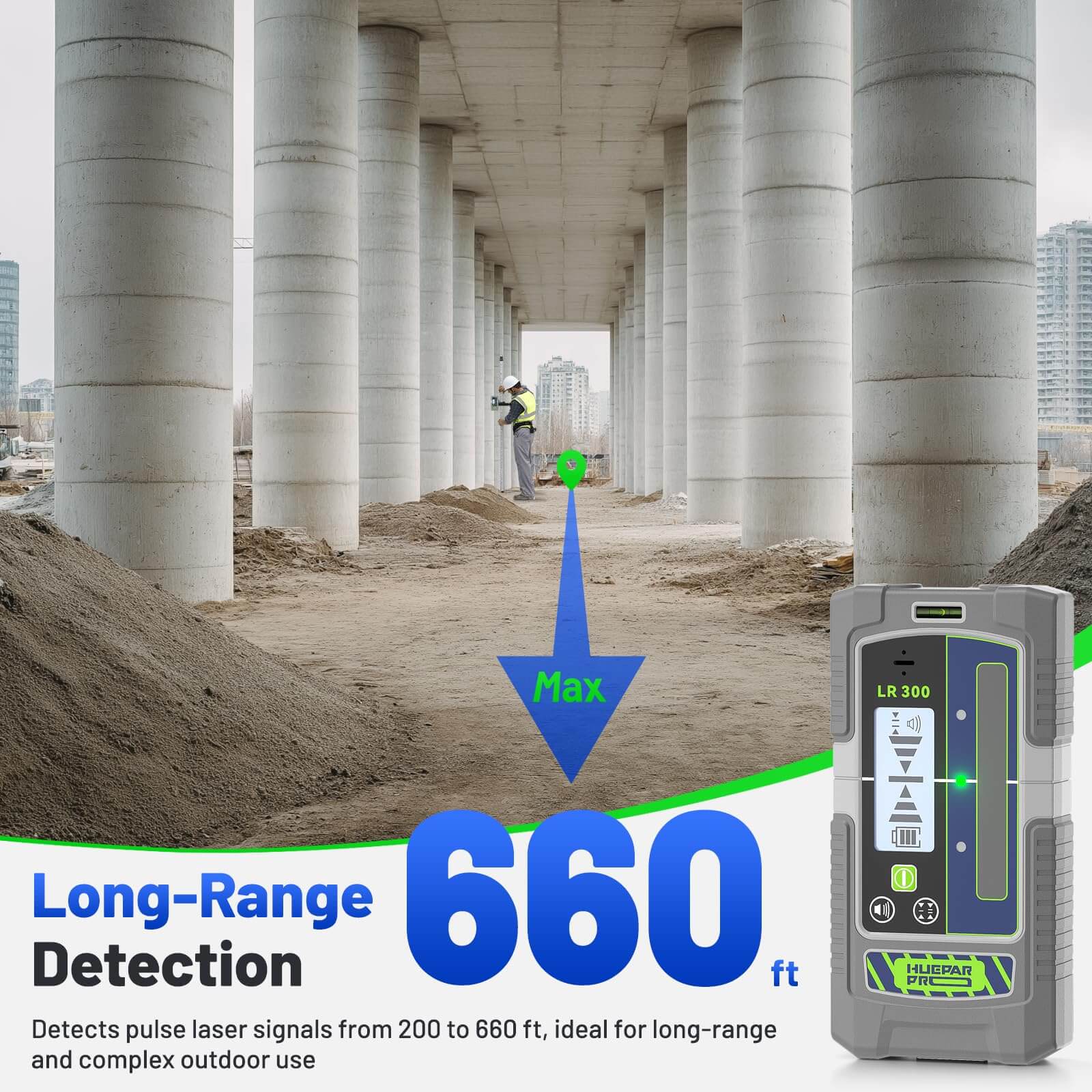 Huepar Pro LR300 - Laser Detector/Line Laser Receiver - Image 2