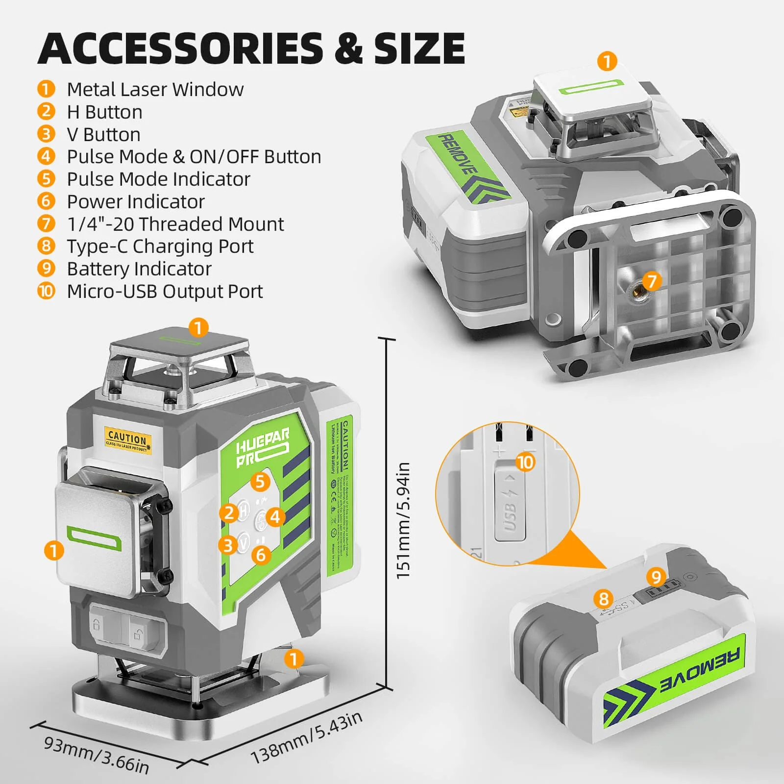 Huepar Pro ZK04CG Laser Level - Image 7