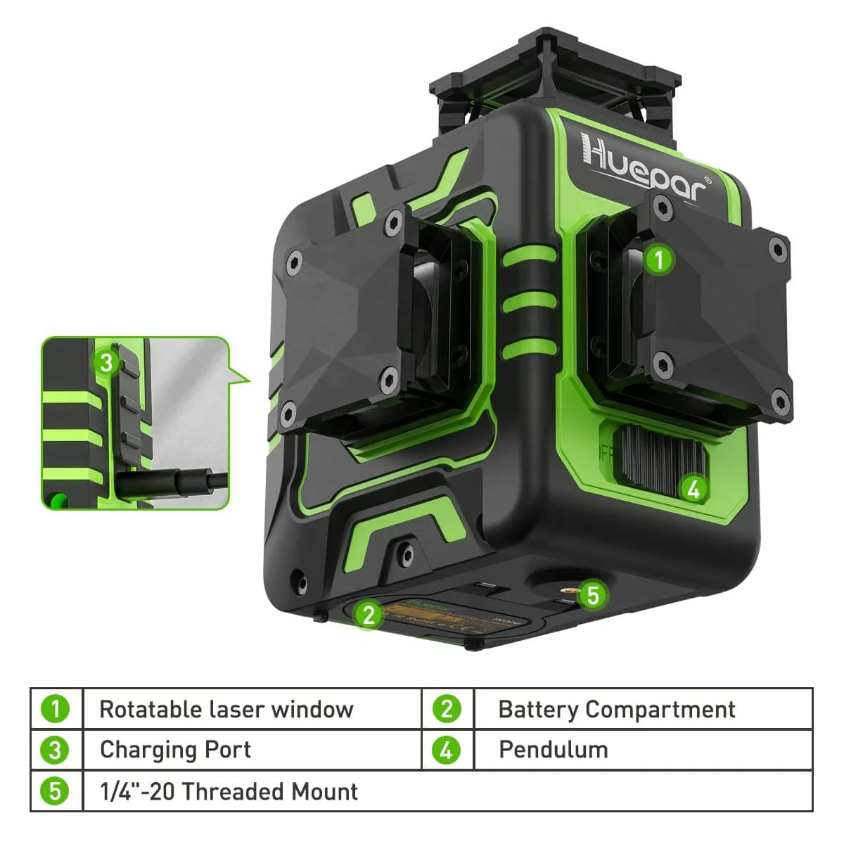Huepar R03CG Laser Level - Image 3