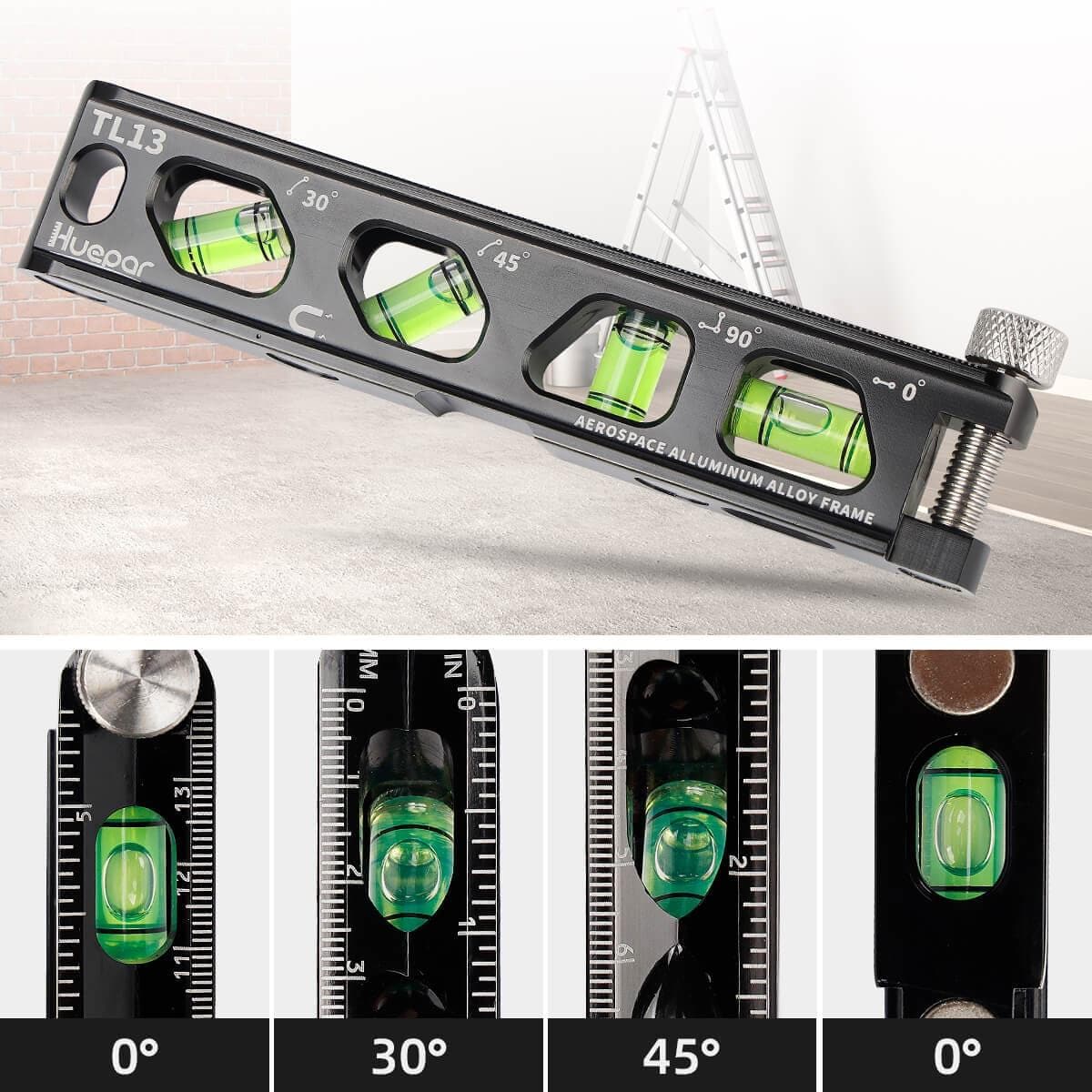 Huepar TL13 - Durable Material Torpedo Level with Easy-to-read high-visibility bubbles - Image 4
