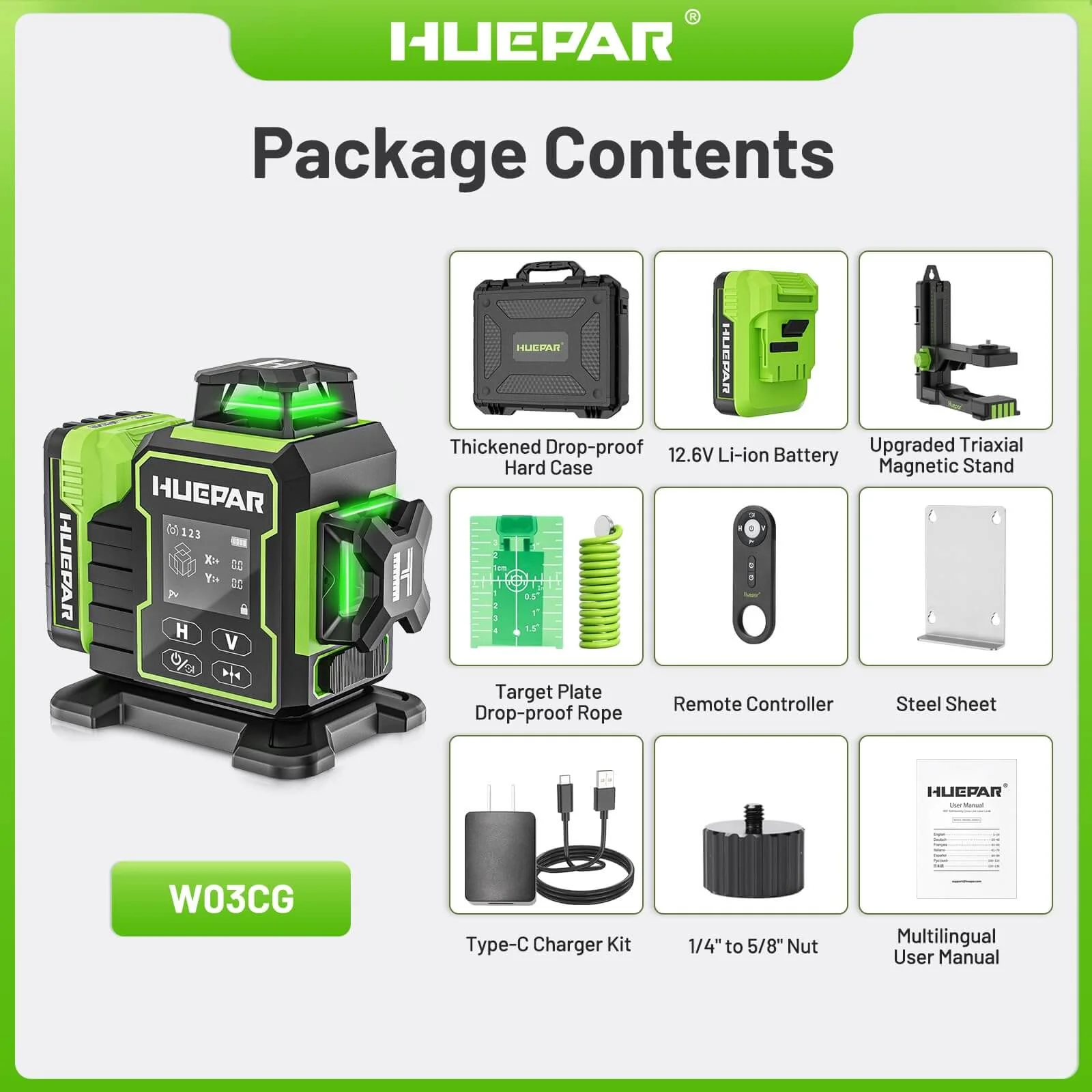 Huepar W03CG Laser Level - Image 9