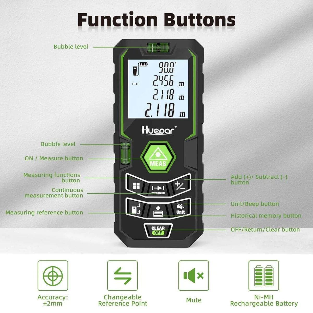 Huepar X6-LM50 -  50M Laser Distance Meter - Image 5